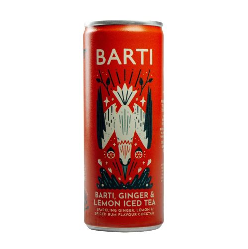 Barti Rum: Barti,Ginger & Lemon Iced Tea Pre-mixed Cocktail 5% 250ml Can