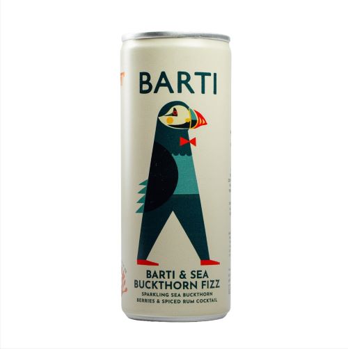 Barti Rum: Barti & Sea Buckthorn Fizz Pre-mixed Cocktail 5% 250ml Can